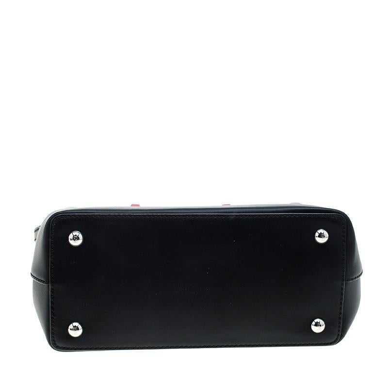 Fendi Black Leather Small Dotcom Shoulder Bag 4