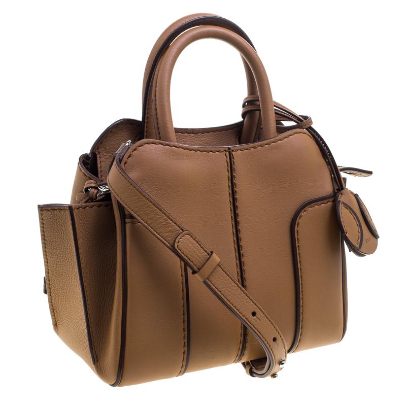 Tod's Brown Leather Micro Sella Satchel In New Condition In Dubai, Al Qouz 2