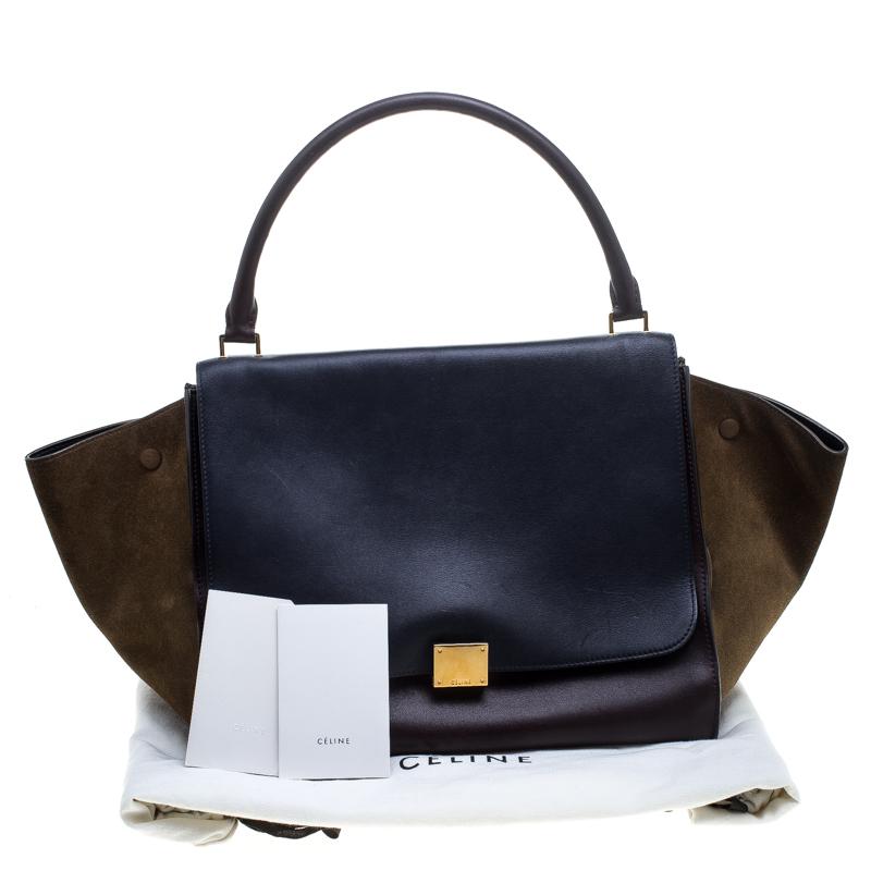 Celine Tri Color Leather and Suede Large Trapeze Tote 2
