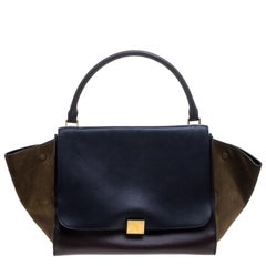 Celine Tri Color Leather and Suede Large Trapeze Tote