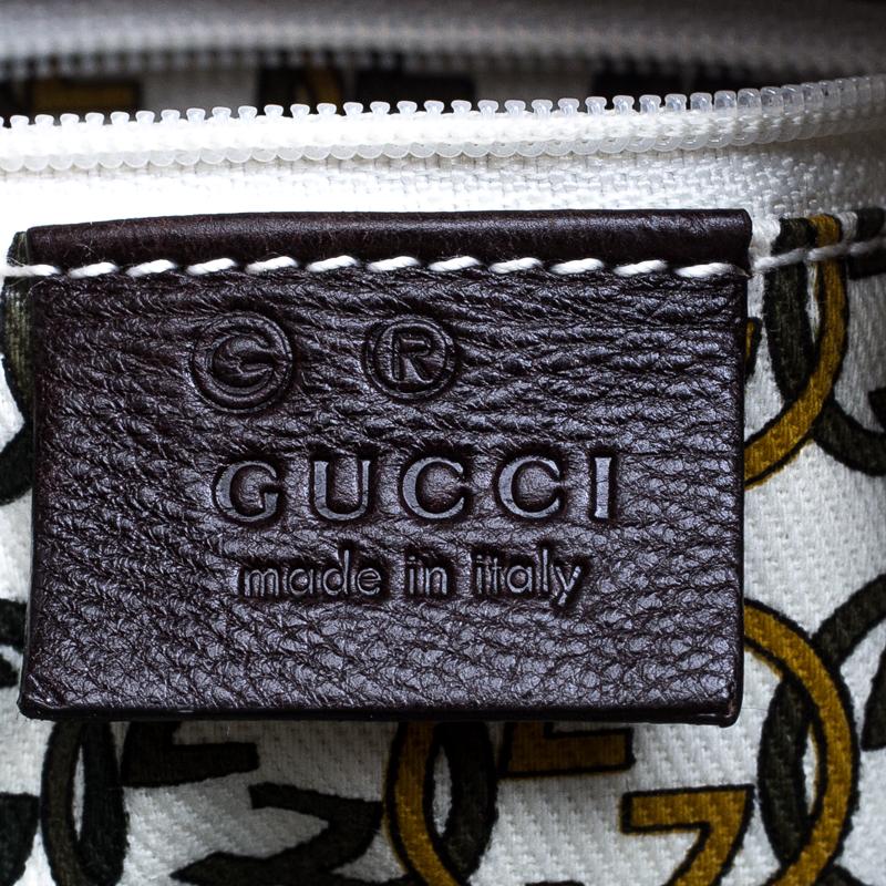 Gucci Dark Brown Canvas Shoulder Bag In New Condition In Dubai, Al Qouz 2