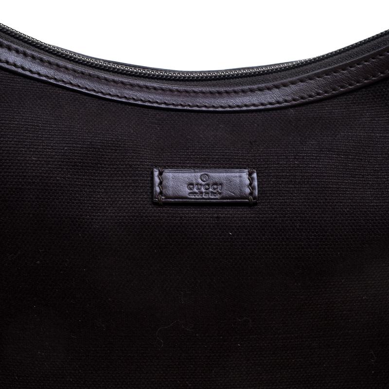 Gucci Dark Brown Canvas Shoulder Bag 2