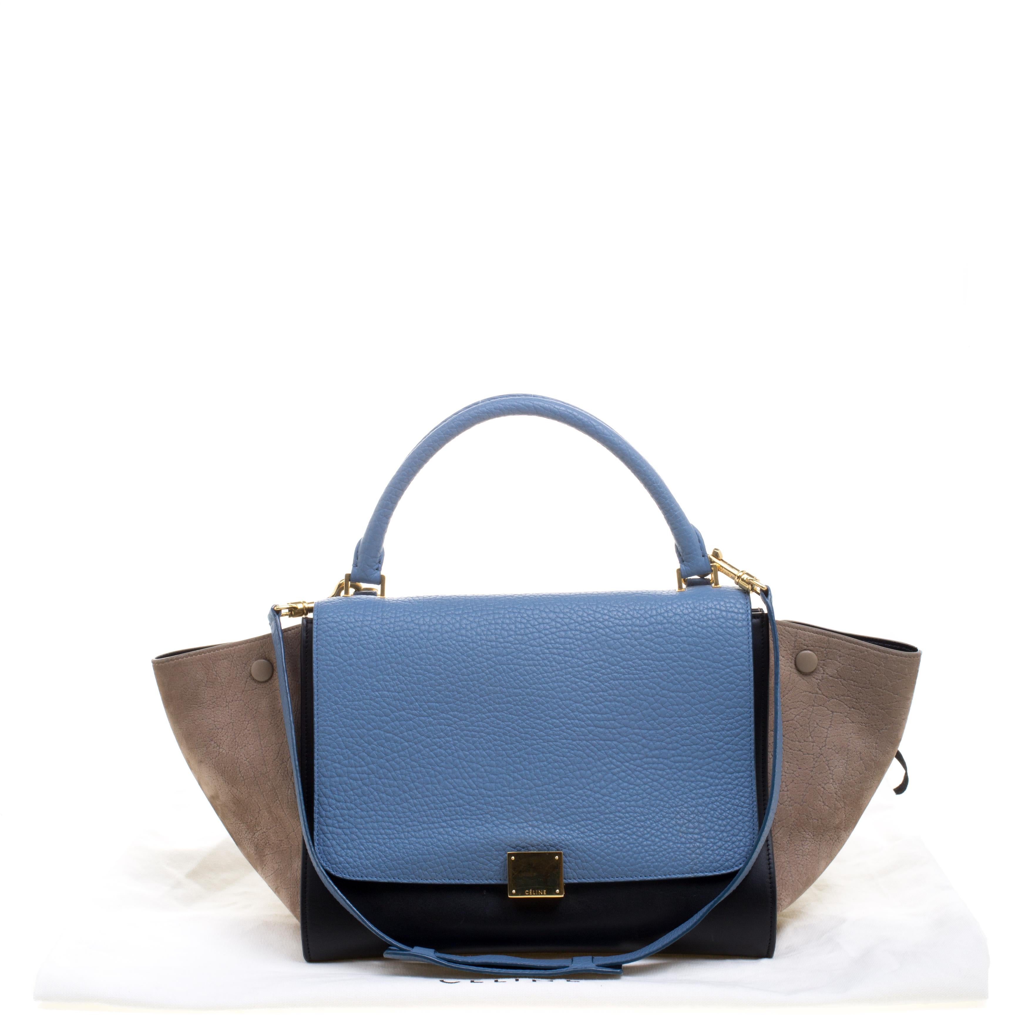 Celine Tri Color Leather Medium Trapeze Tote 2