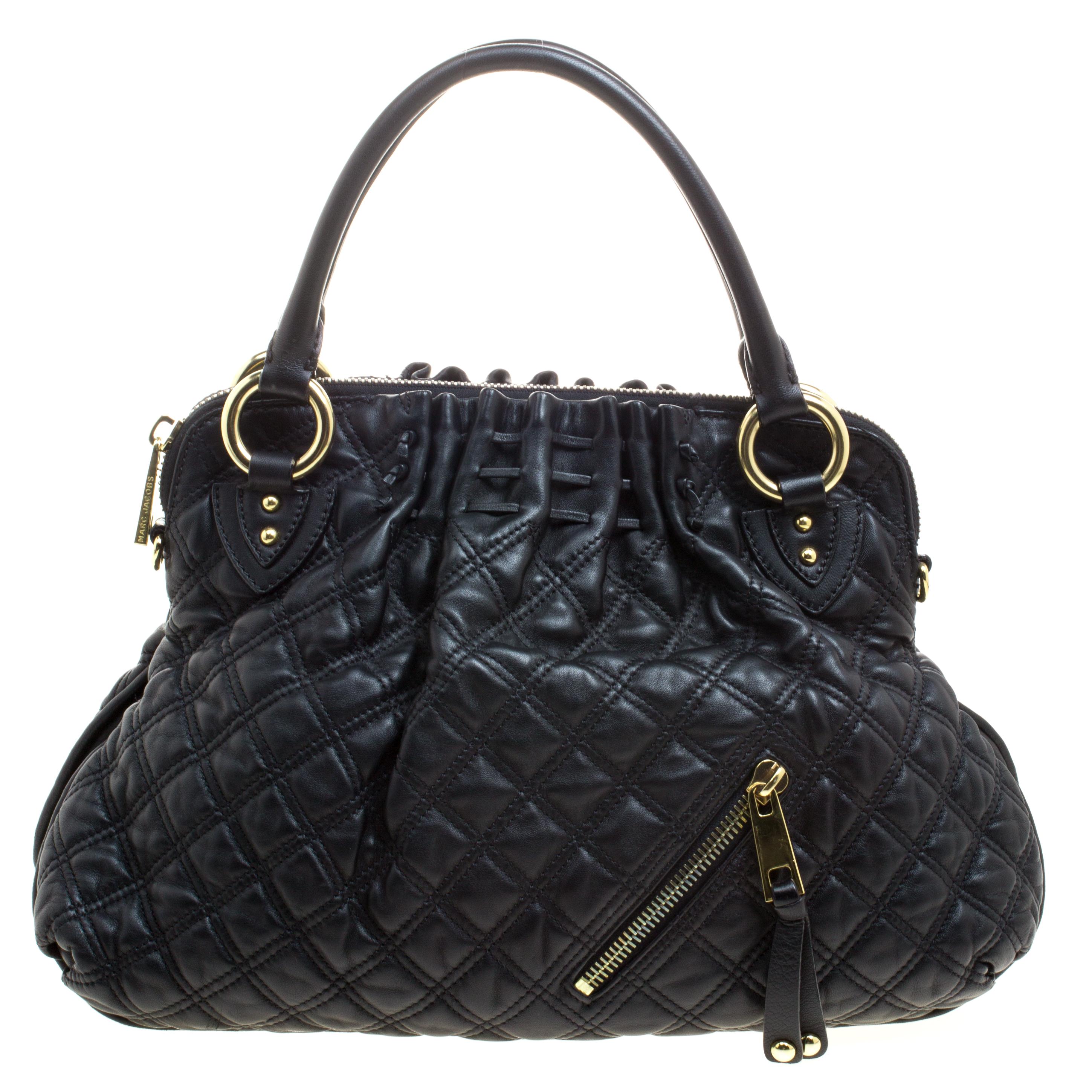 Marc Jacobs Black Quilted Leather Cecilia Satchel