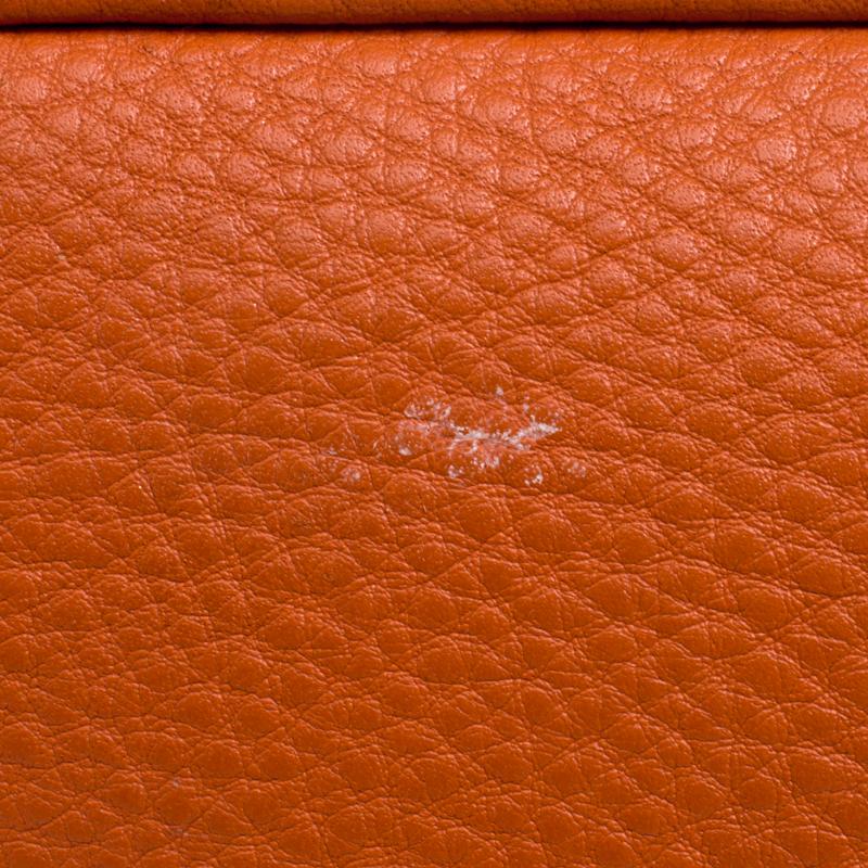 Prada Orange Vitello Daino Leather Shopper Tote 7