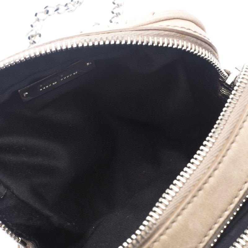 Miu Miu Beige Matelasse Leather Double Zip Chain Bag 1