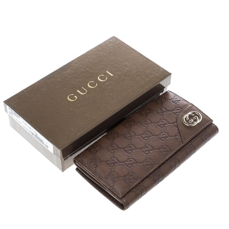 Gucci Brown Guccissima Leather Britt Continental Wallet 4