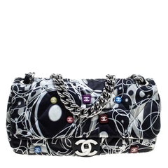 Chanel Multicolor Quilted Printed Nylon Flap Shoulder Bag