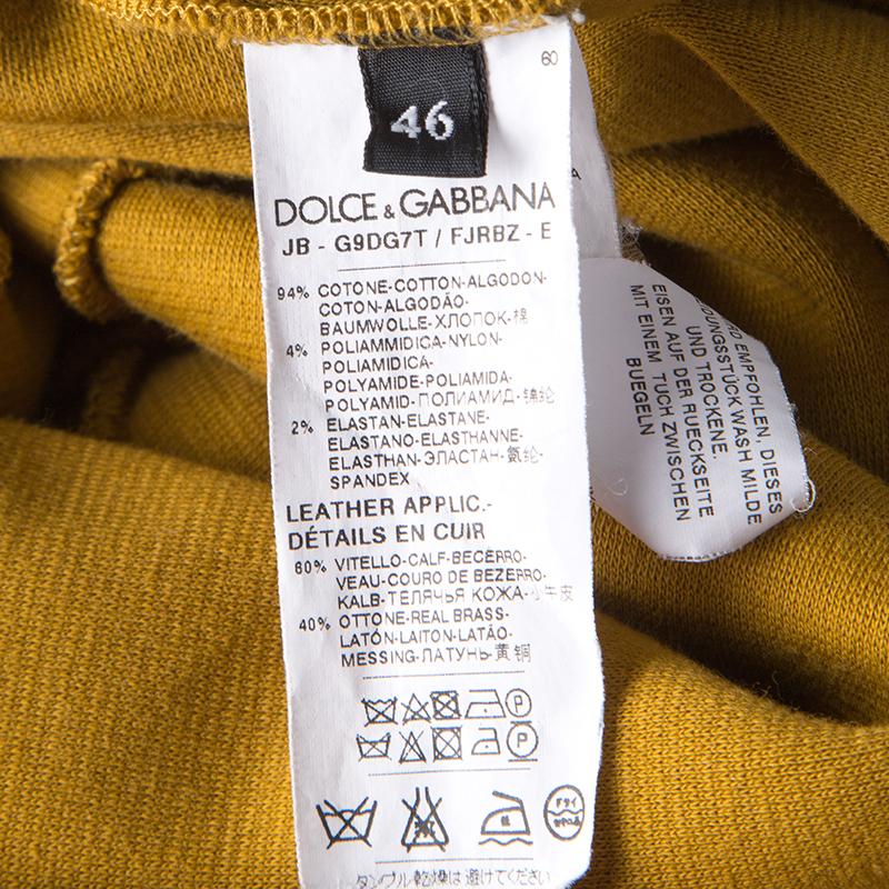 Dolce and Gabbana Mustard Yellow Cotton Knit Contrast Stripe Tracksuit L 3