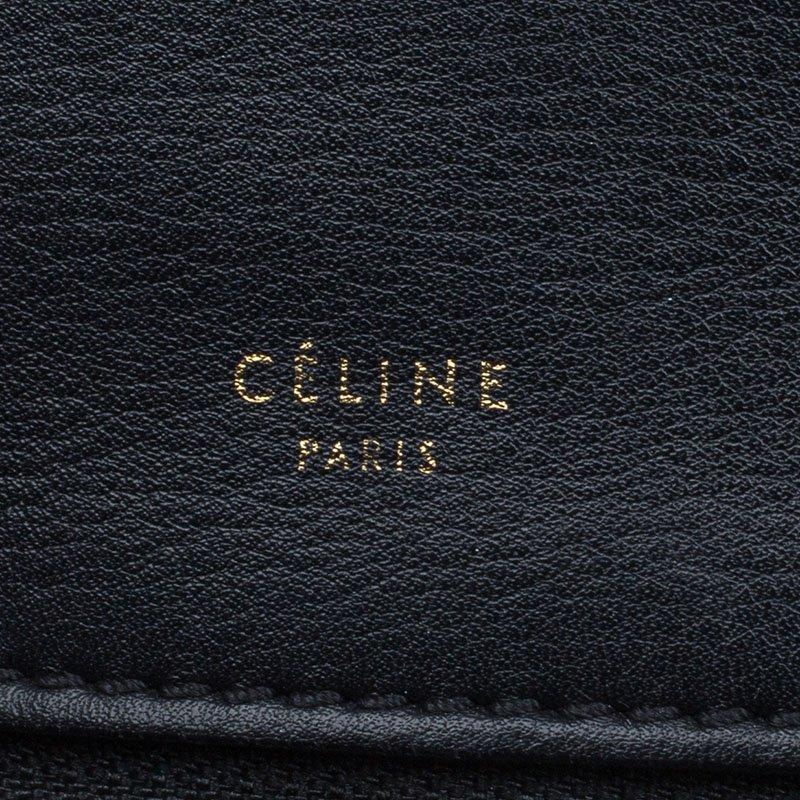 Celine Black/Yellow Leather and Calf Hair Large Edge Tote 6