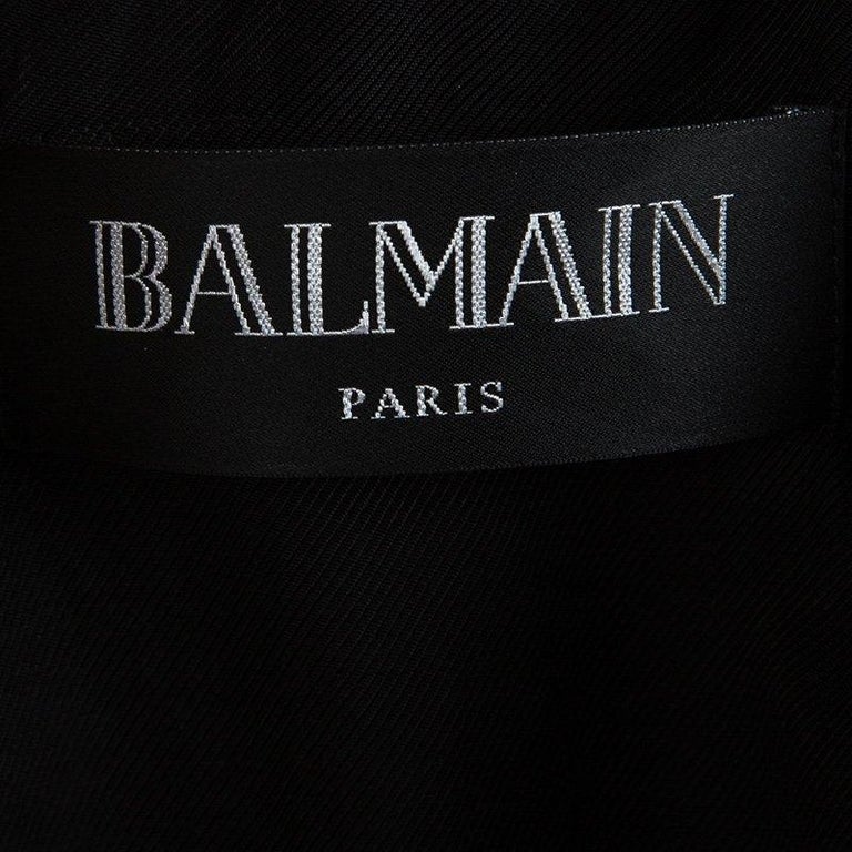 Balmain Off White Corded Waist Tie Detail Lambskin Leather Jacket S For ...