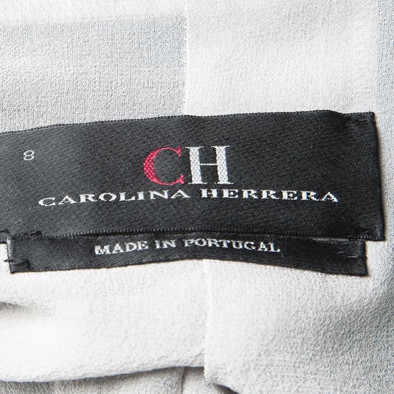 Women's CH Carolina Herrera Navy Blue Textured Lurex Knit Cropped Jacket M