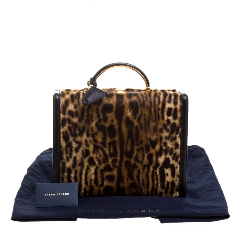 Ralph Lauren Leopard Print Calfhair Satchel In Good Condition In Dubai, Al Qouz 2