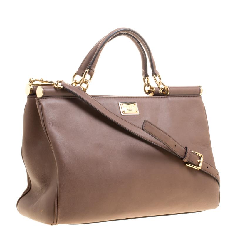 Dolce and Gabbana Brown Leather Miss Sicily Tote 6
