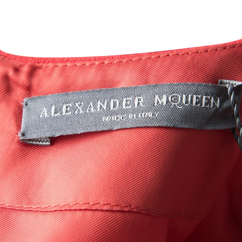 Alexander McQueen Red Knit Kimono Sleeve Dress S 1