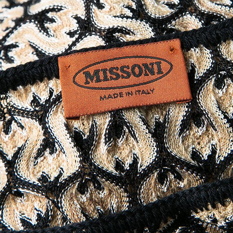 Missoni Beige and Black Perforated Knit Tunic and Cardigan Set M 4