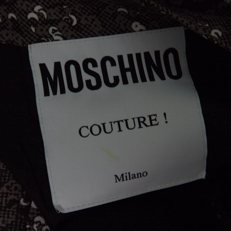 Moschino Couture Grey Sequin Print Sleeveless Maxi Dress M 2