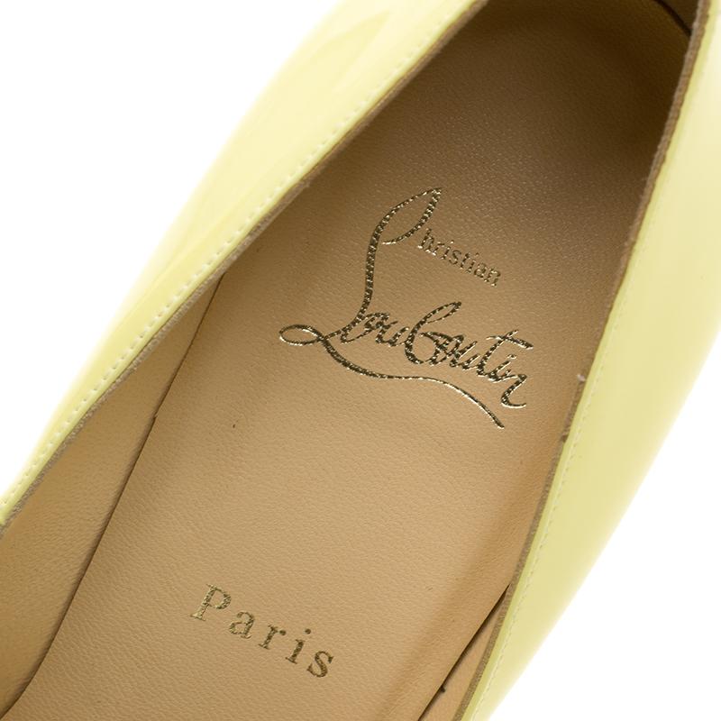 Christian Louboutin Yellow Patent Leather Pigalle Pointed Toe Pumps Size 38.5 2