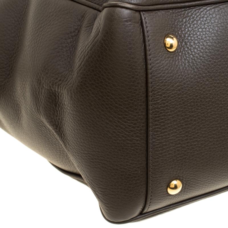 Gucci Grey Leather Medium 1973 Top Handle Tote Bag 2