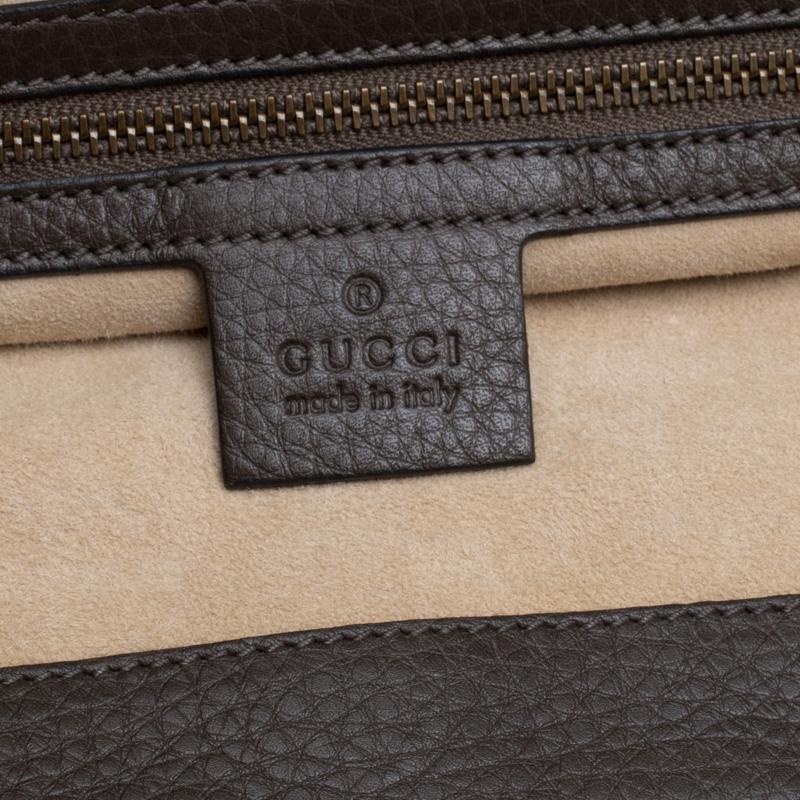 Gucci Grey Leather Medium 1973 Top Handle Tote Bag 1