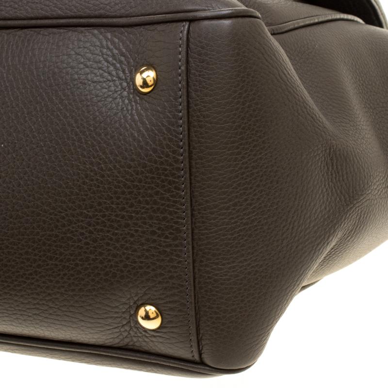 Gucci Grey Leather Medium 1973 Top Handle Tote Bag 4