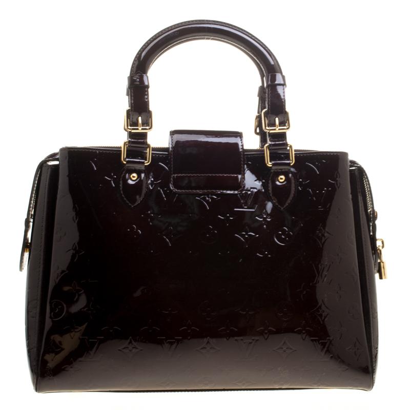 Black Louis Vuitton Amarante Monogram Vernis Melrose Avenue Bag