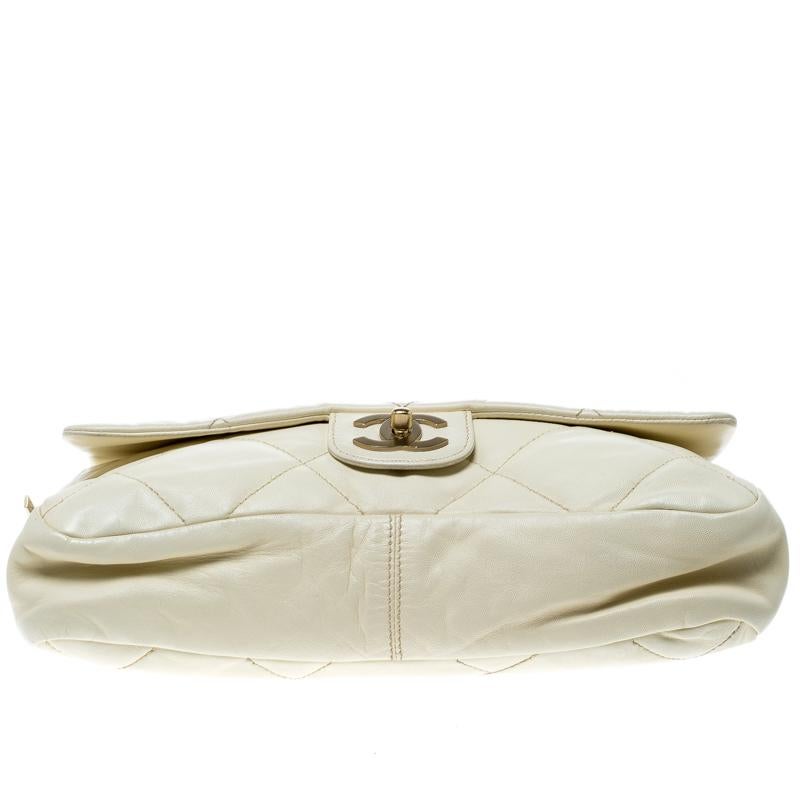 Chanel Cream Quilted Leather Flap Bag 1