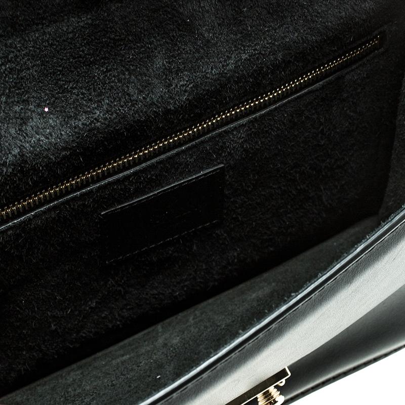 Valentino Black Leather Medium Beads Embellished Glam Lock Shoulder Bag 3