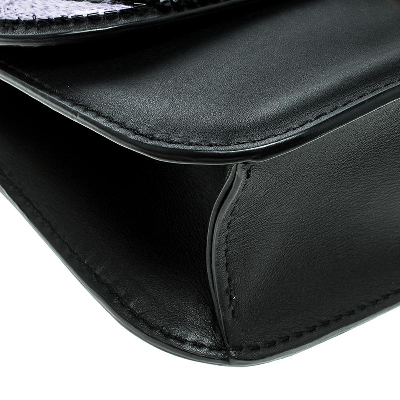 Valentino Black Leather Medium Beads Embellished Glam Lock Shoulder Bag 5