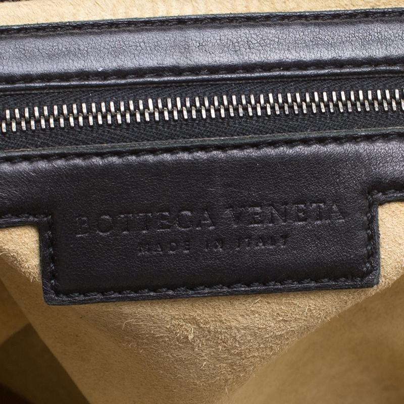 Women's Bottega Veneta Black Intrecciato Leather New Bond Satchel