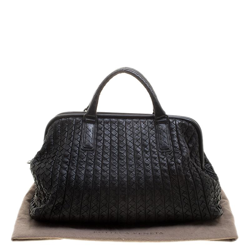 Bottega Veneta Black Intrecciato Leather New Bond Satchel 7