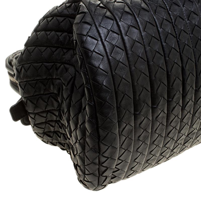 Bottega Veneta Black Intrecciato Leather New Bond Satchel 9