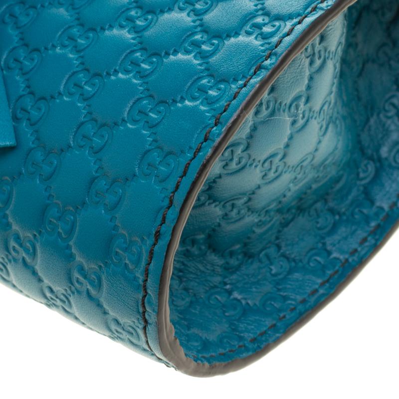 Gucci Blue Mircoguccissima Leather Mini Emily Chain Shoulder Bag 4