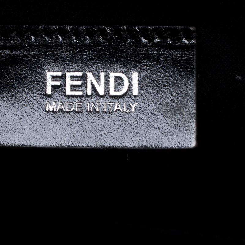 Fendi Black/Silver Textured Leather Small Color Block Demi Jour Shoulder Bag 1