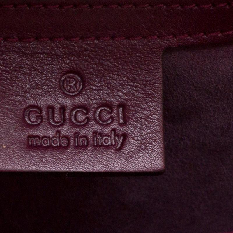 Gucci Purple Leather Lady Lock Briefcase Clutch In Good Condition In Dubai, Al Qouz 2