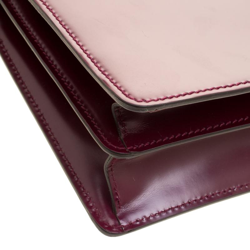 Gucci Purple Leather Lady Lock Briefcase Clutch 4