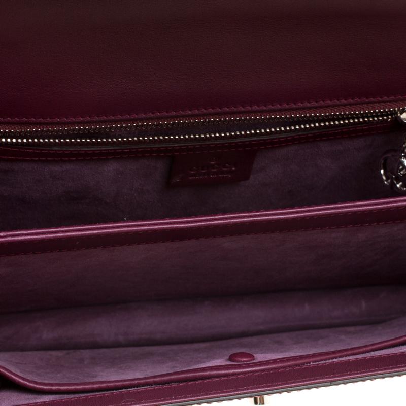 Gucci Purple Leather Lady Lock Briefcase Clutch 5