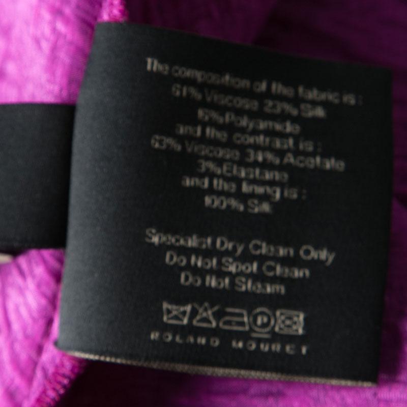 Roland Mouret Bright Violet Puckered Organza Strapless Odell Gown L In New Condition In Dubai, Al Qouz 2