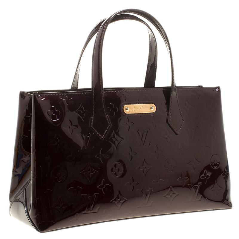 Women's Louis Vuitton Amarante Monogram Vernis Wilshire PM Bag