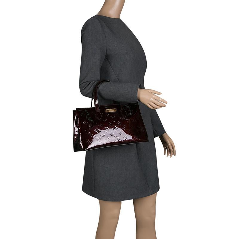 Black Louis Vuitton Amarante Monogram Vernis Wilshire PM Bag