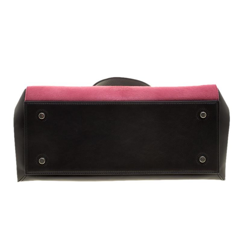 Celine Black/Pink Leather and Calf Hair Medium Edge Bag 4