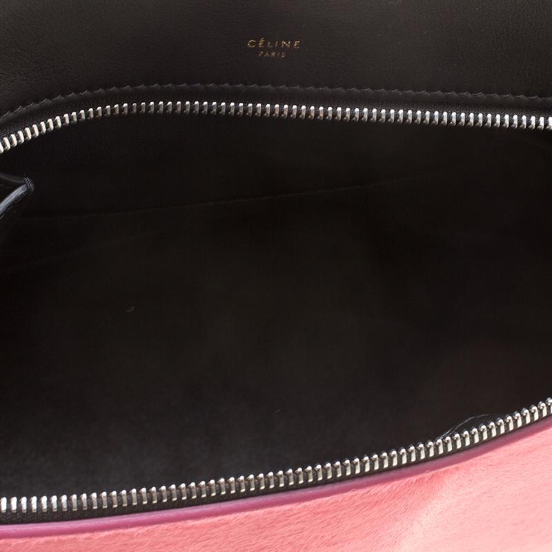 Celine Black/Pink Leather and Calf Hair Medium Edge Bag 5