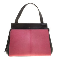 Celine Black/Pink Leather and Calf Hair Medium Edge Bag