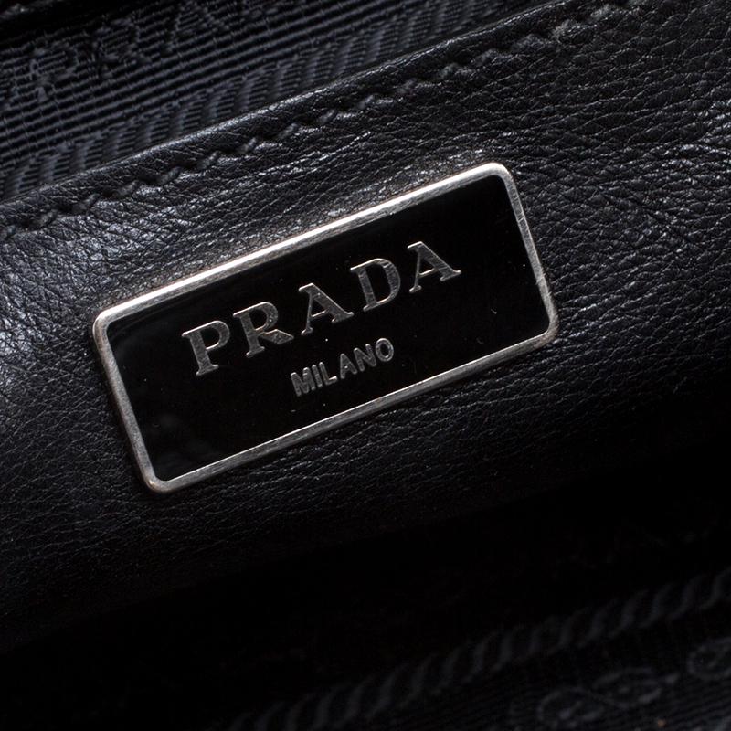 Prada Black Leather And Suede Double Zip Tote 6