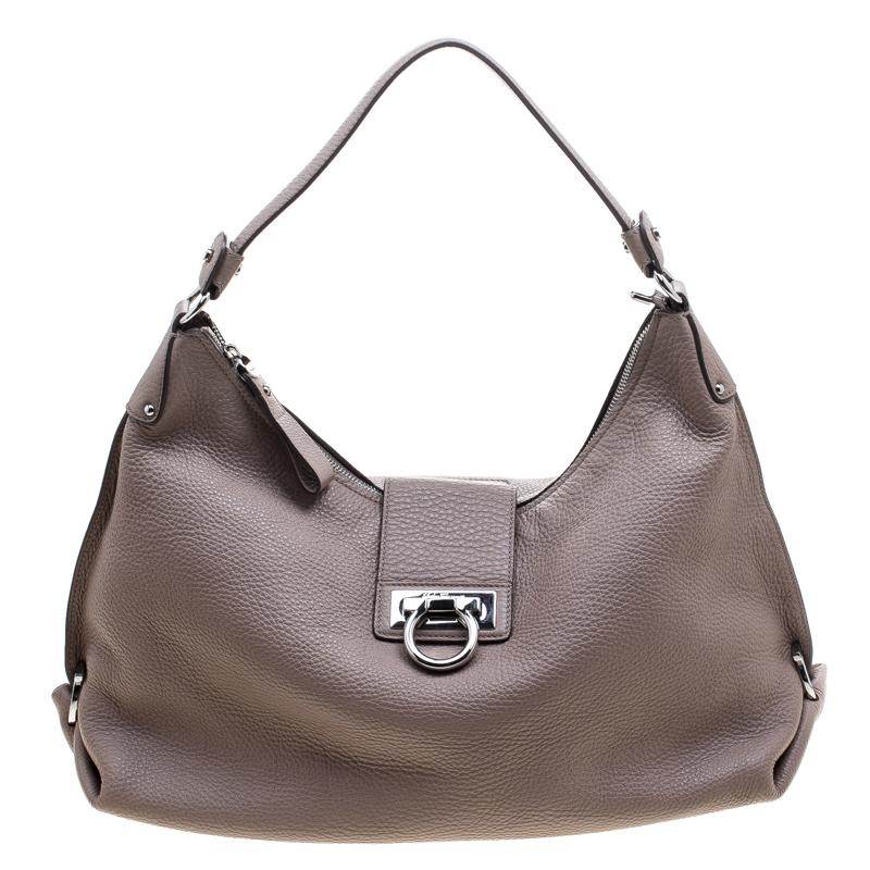 Salvatore Ferragamo Dusty Pink Leather Fanisa Hobo