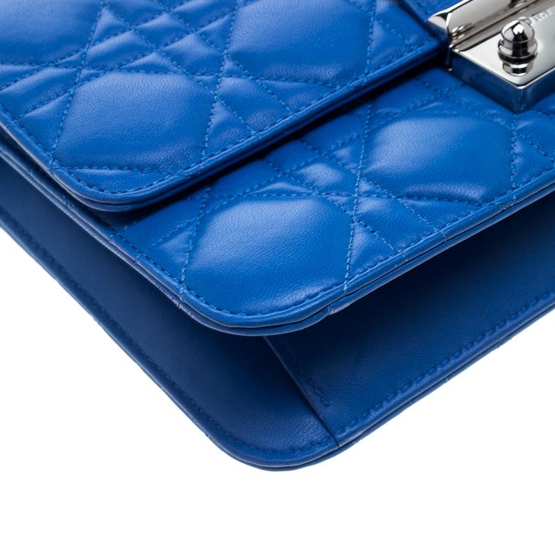 Women's Dior City Blue Cannage Leather Miss Dior Promenade Shoulder Bag