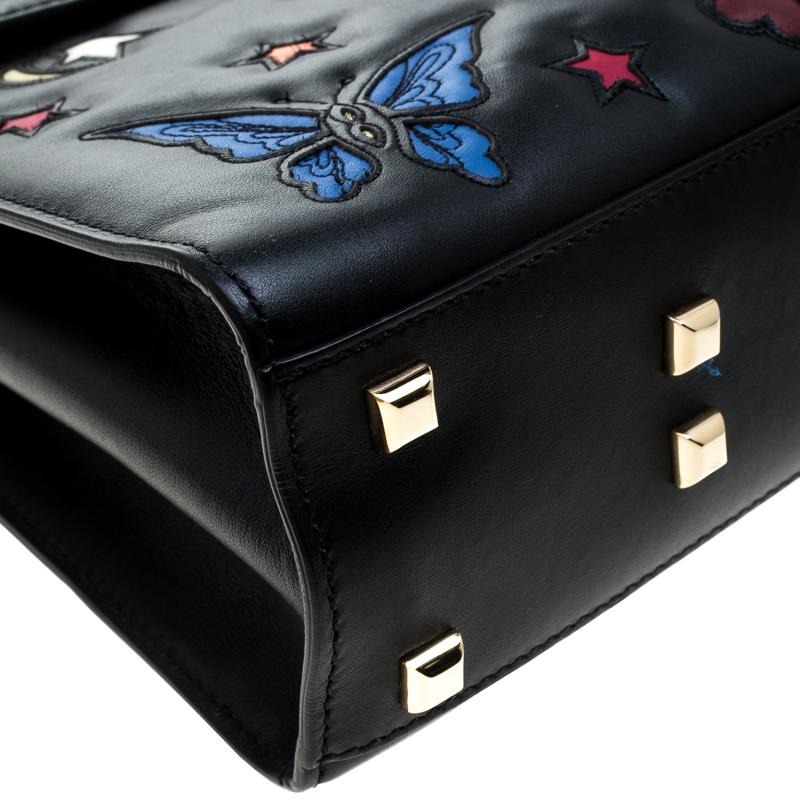 Valentino Black Leather Butterfly My Rockstud Top Handle Bag 1