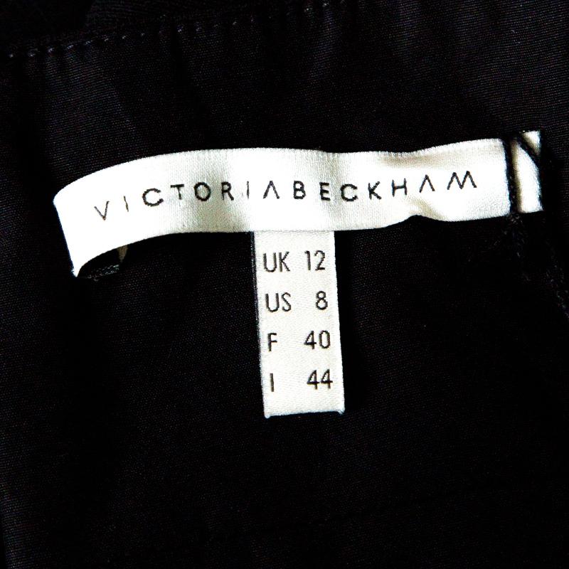 Women's Victoria Beckham Black Double Crepe Cutout Detail Sleeveless Maxi Dress M