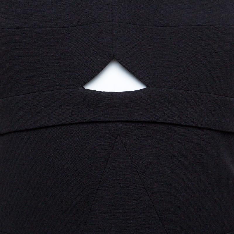 Victoria Beckham Black Double Crepe Cutout Detail Sleeveless Maxi Dress M 1