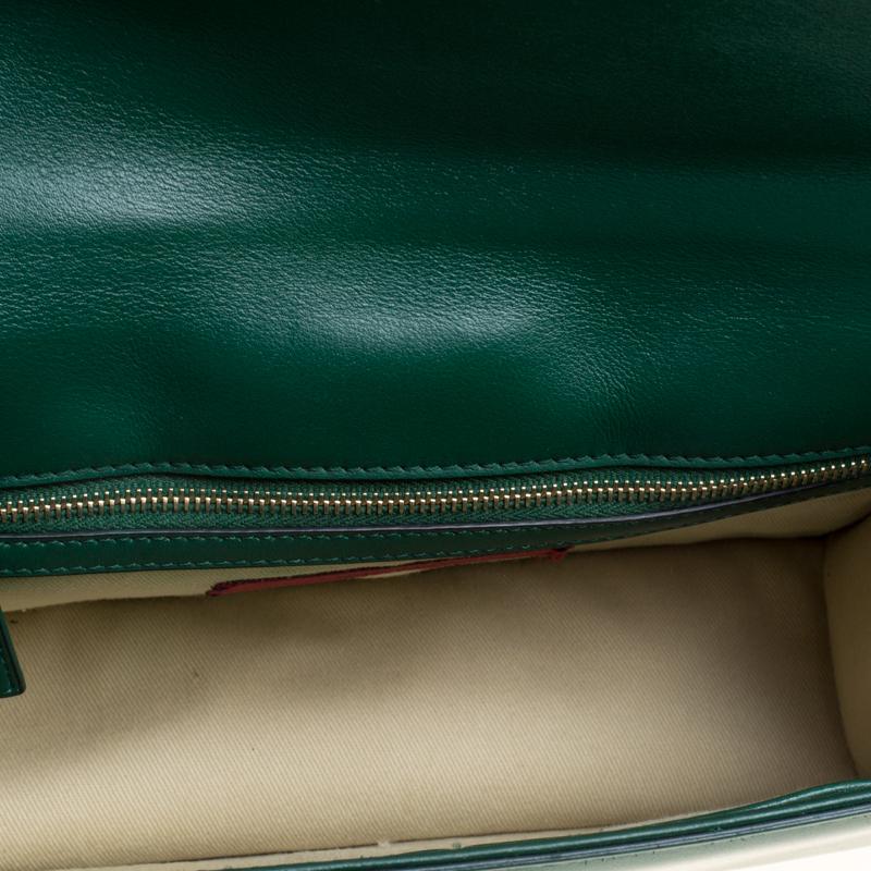 Valentino Green Leather Rockstud Medium Glam Lock Flap Bag 2